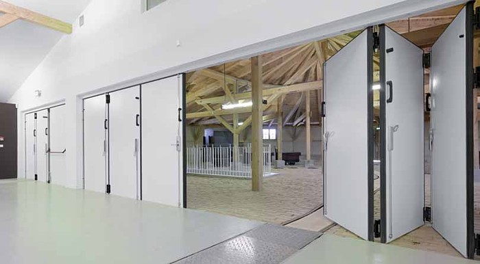 Hormann FPU folding door set internally mounted